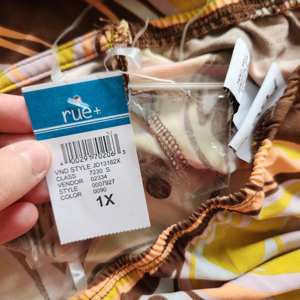Rue 21 Women 1X Full-Button Bodycon Backless Tube‎ Dress Bohemiam 70s Swirl NWT - Picture 11 of 11